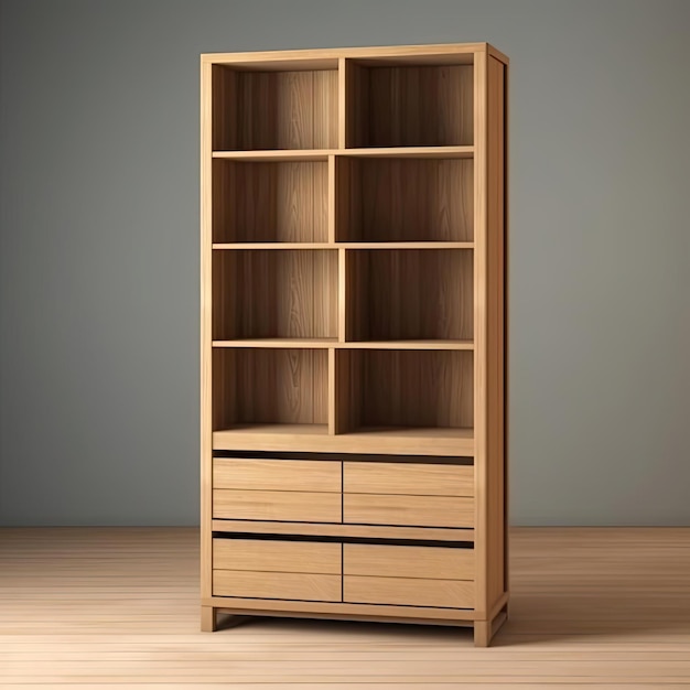Uniwersalna i praktyczna drewniana szafka do przechowywania z szufladami i półkami