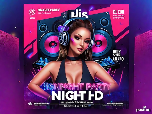 Unleash the Beat Weekend DJ Night Club Party Instagram Post PSDJPG Szablon