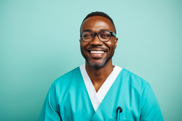 Upewniająca się opieka Uśmiechnięta afroamerykańska pielęgniarka CloseUp Portrait