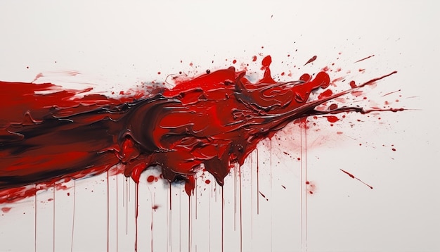 Zdjęcie upiorna fala przemocy abstrakcyjny obraz akrylowy z poplamioną krwią wygenerowany przez sztuczną inteligencję