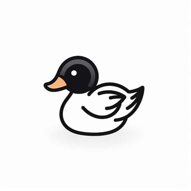 Uproszczona ikona kaczki. Odważna ilustracja graficzna o czystym designie