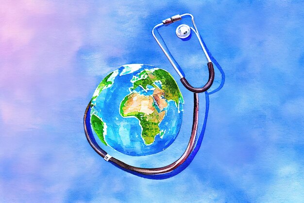 Uratuj świat Globalna opieka zdrowotna i koncepcja Dnia Zielonej Ziemi Generative Ai