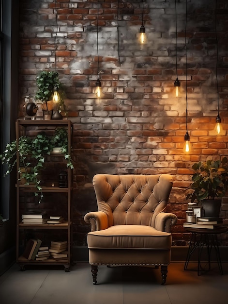 Urban Loft Brick Wall Backdrop Cityscape Background Industri Creative Design Live Stream Background