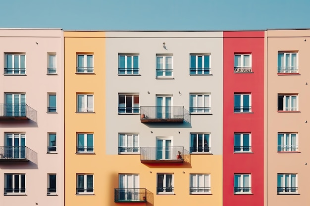 Urban Oasis Urzekający pejzaż miejski ze wspaniałym budynkiem mieszkalnym