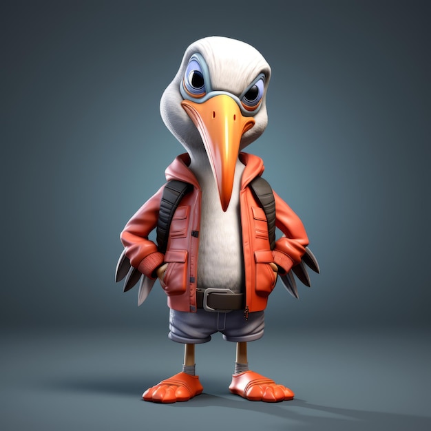 Urban Style 3d Cartoon Pelican Cute And Edgy Bird Character