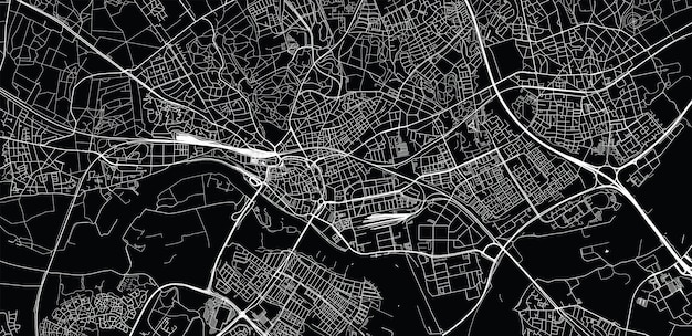 Urban wektor mapa miasta Arnhem w Holandii