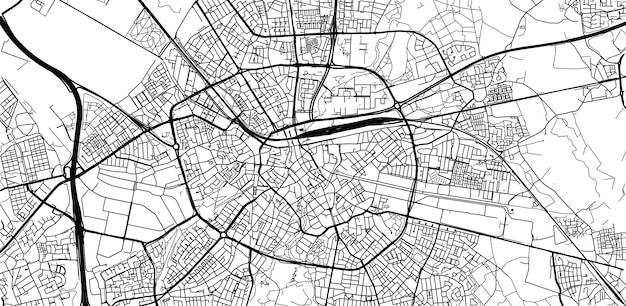 Urban wektor mapa miasta Eindhoven w Holandii