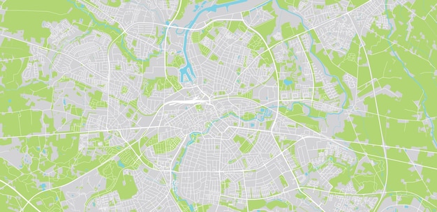 Urban wektor mapa miasta Odense Dania