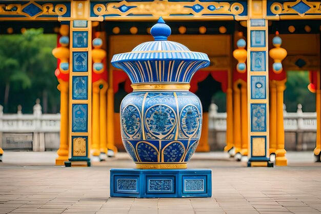 Zdjęcie urna w cesarskim mieście kinh thanh w hue w wietnamie