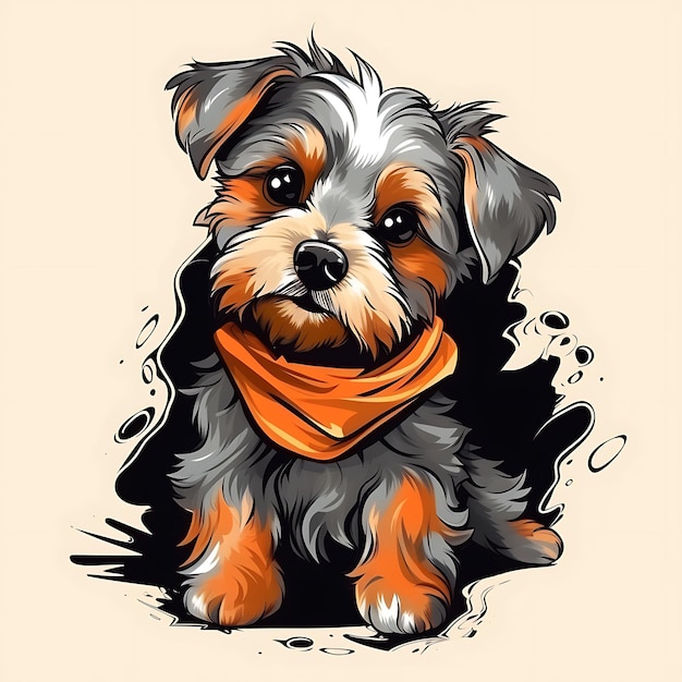 urocza ilustracja wektorowa psa dla koszulki projektowania stocker logo baner itp