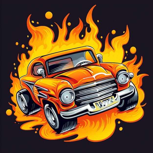 urocza ilustracja wektorowa zabawki hot wheels do projektowania koszulek stocker logo banner itp