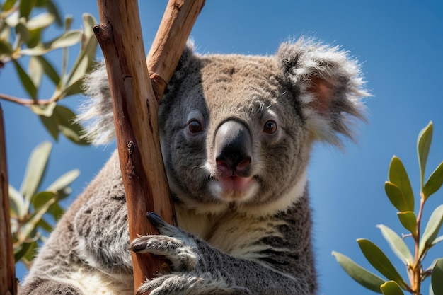 Urocza koala na eukaliptusie