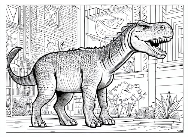 urocza książka do malowania z dinozaurem