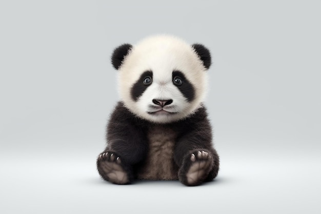 Urocza Panda Cub na przezroczystym tle