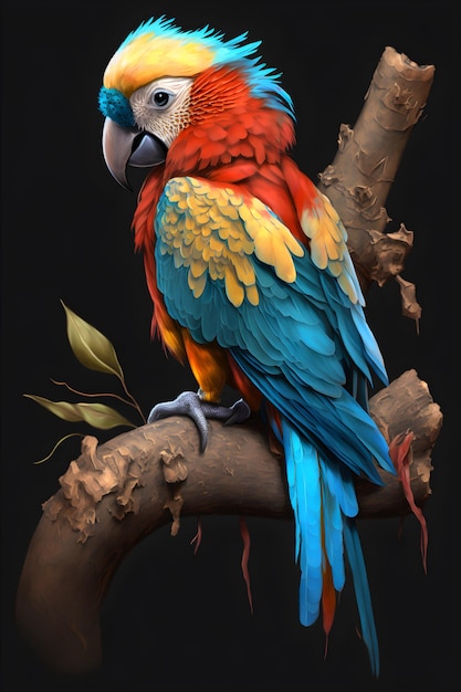 urocza papuga w scenie przyrody. wygenerowane AI