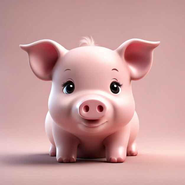Zdjęcie urocza postać animowana świnia
