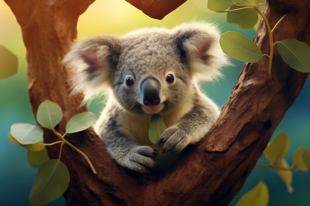 Urocza słodka koala miłosna Urocze futro ssaka Generuj Ai
