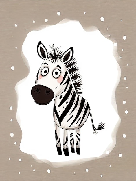 Zdjęcie urocza zebra akwarela ilustracja