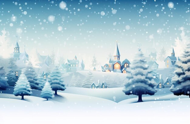 Urocze świąteczne sceny w śnieżnej wiosce