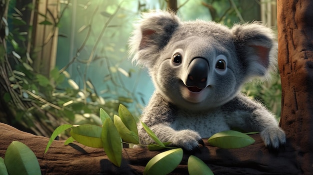 Urocze zwierzę koala wygenerowane przez sztuczną inteligencję