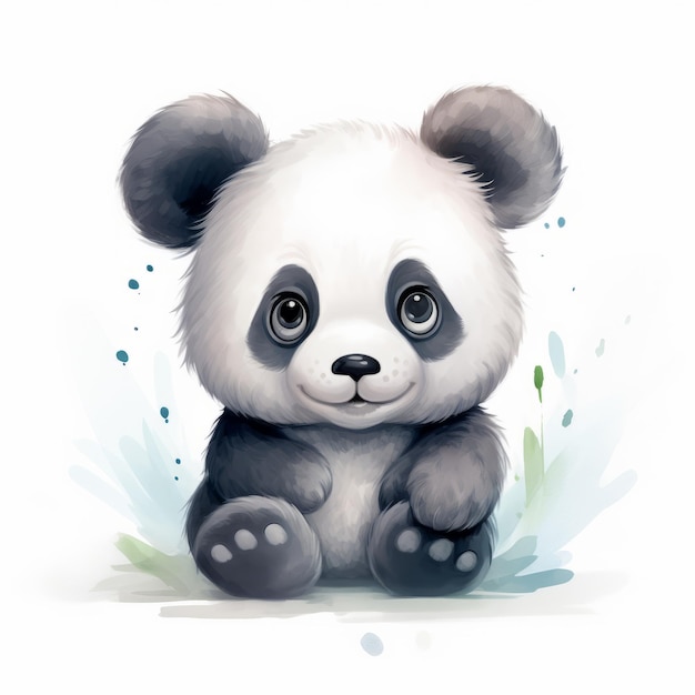 Uroczy animowany miś Panda Speedpainting z naciskiem na projekt postaci