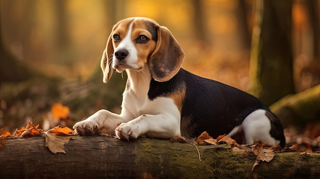 Zdjęcie uroczy beagle z idealnym uśmiechem