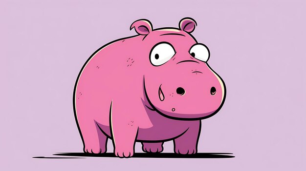 uroczy hipopotam kreskówkowy pastelowy hipopotam tło