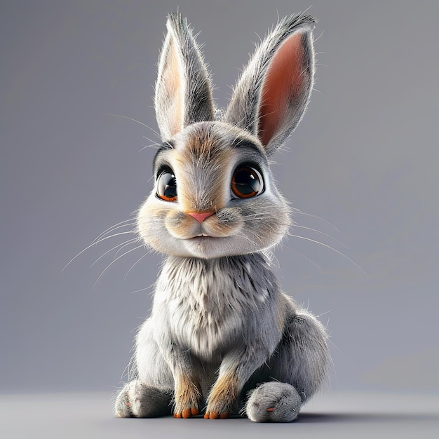 Uroczy królik kreskówki postać Chibi królik zwierzę kreskówka Ilustracja