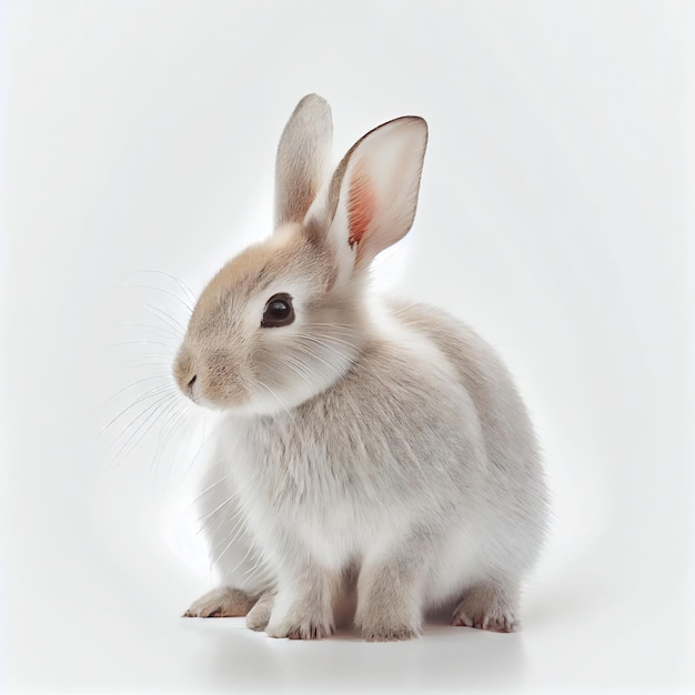 Uroczy królik na białym tle
