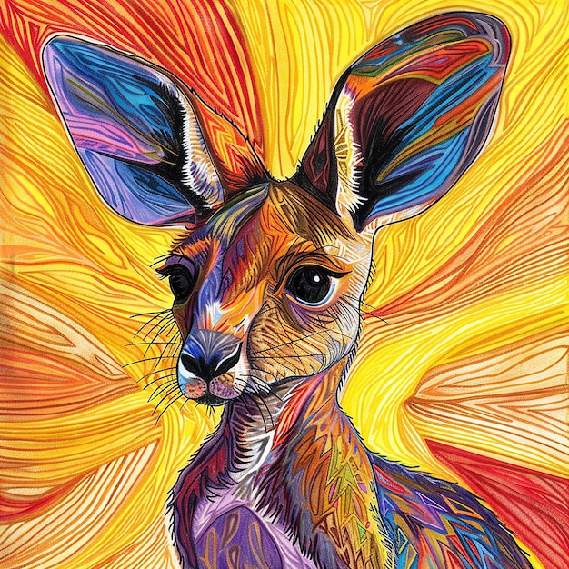 Uroczy mały kangur do malowania