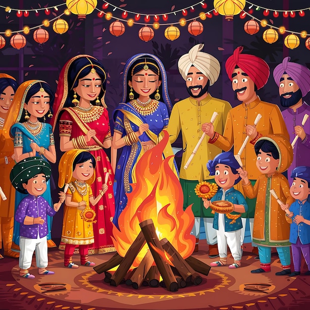 Uroczystość Lohri w Indiach generatywna sztuczna inteligencja