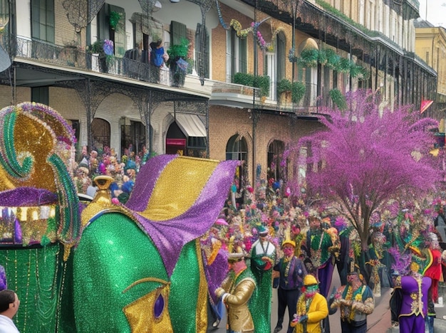 Zdjęcie uroczystość mardi gras w nowym orleanie