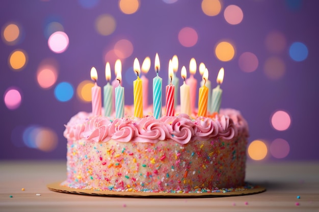 Zdjęcie uroczysty tort urodzinowy z kolorową posypką