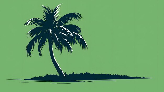 Zdjęcie urzekająca sylwetka palmy na tropikalnej wyspie