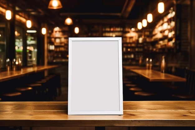 Urzekające menu restauracji w barze Wykwintna ramka z makietą z akrylową kartą namiotową i