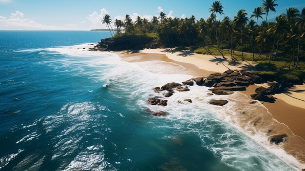 Urzekający materiał filmowy z drona ukazujący raj na tropikalnej plaży, idealny do broszur podróżniczych