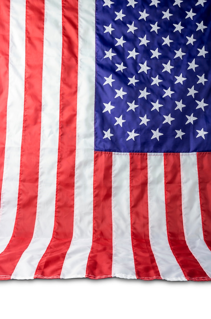 Zdjęcie usa lub flaga amerykańska odizolowywający na białym tle z ścinek ścieżką