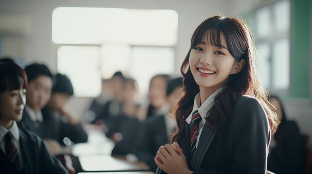 Uśmiech azjatyckiego studenta