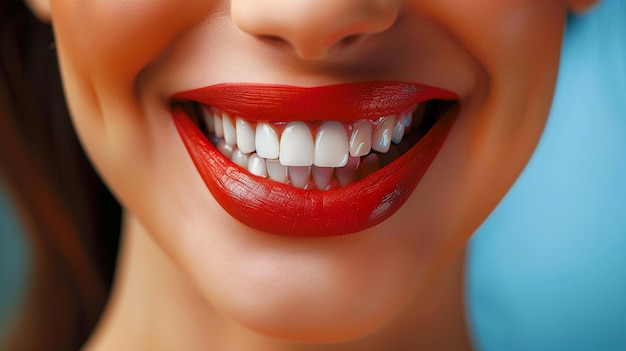 Uśmiech kobiety z białymi zębami Ai Generated