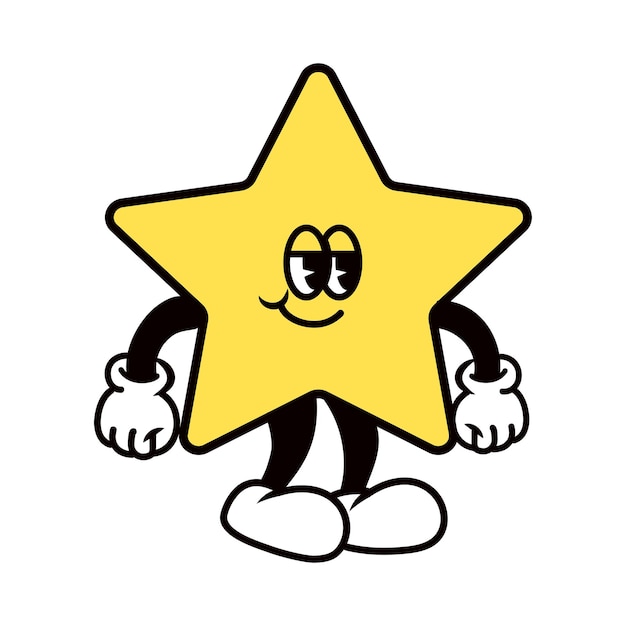 Uśmiechnięta gwiazda png ilustracja postaci z kreskówek przezroczysty tło