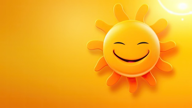 Uśmiechnięte słońce z emoji twarzy