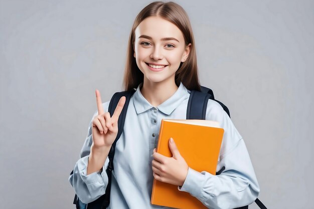 Zdjęcie uśmiechnięty młody słowiański student