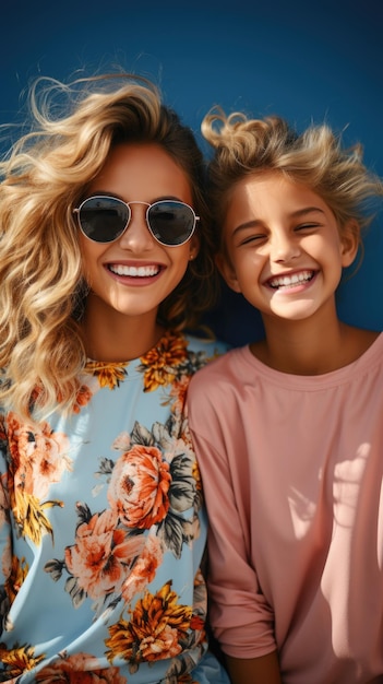 Uśmiechnięty portret dwóch pięknych przyjaciół