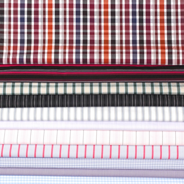 Zdjęcie ustaw inną teksturę tkaniny w kolorze bawełny. abstrakcja tła z fabrycznego materiału włókienniczego