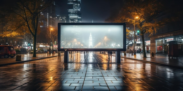 Ustawienie ulicy z pustym makietą billboardu