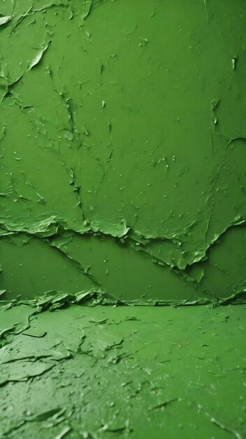 Uszkodzony teksturowany zieloną farbą