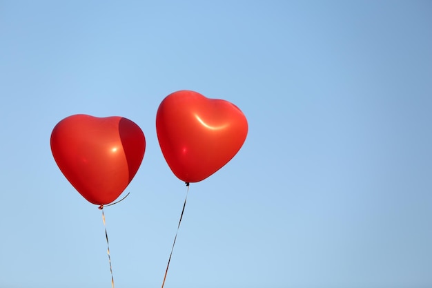 Uwielbiam Balony W Kształcie Serca Na Tle Nieba