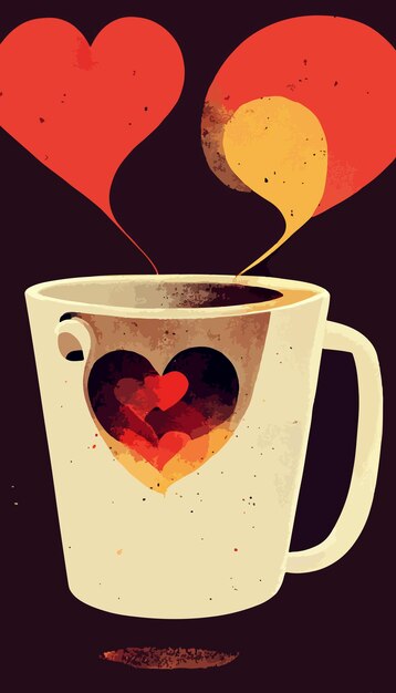 Zdjęcie uwielbiam ilustrację filiżanki kawy. międzynarodowy dzień kawy.
