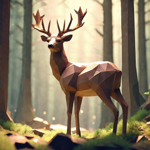 Zdjęcie uwielbiany las, majestatyczne jelenie wśród piękna natury