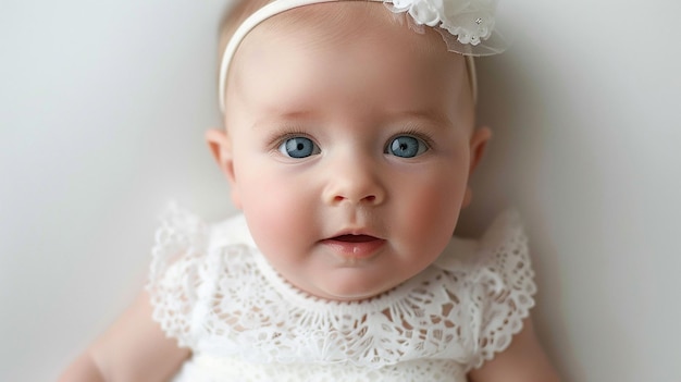 Uwielbiany mały portret dziecka Słodka dziewczynka w domu uśmiechnięte dziecko
